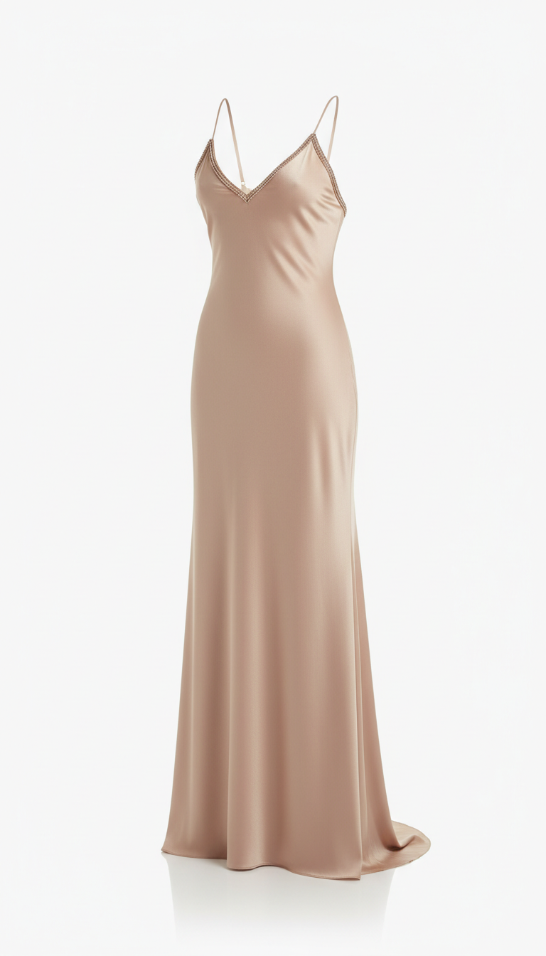 Slip dress moderne nude minimaliste