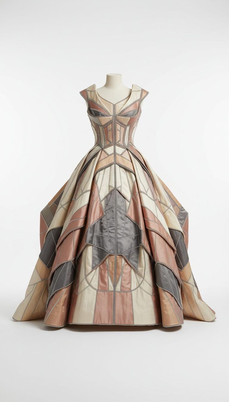 Robe de bal en soie structurée